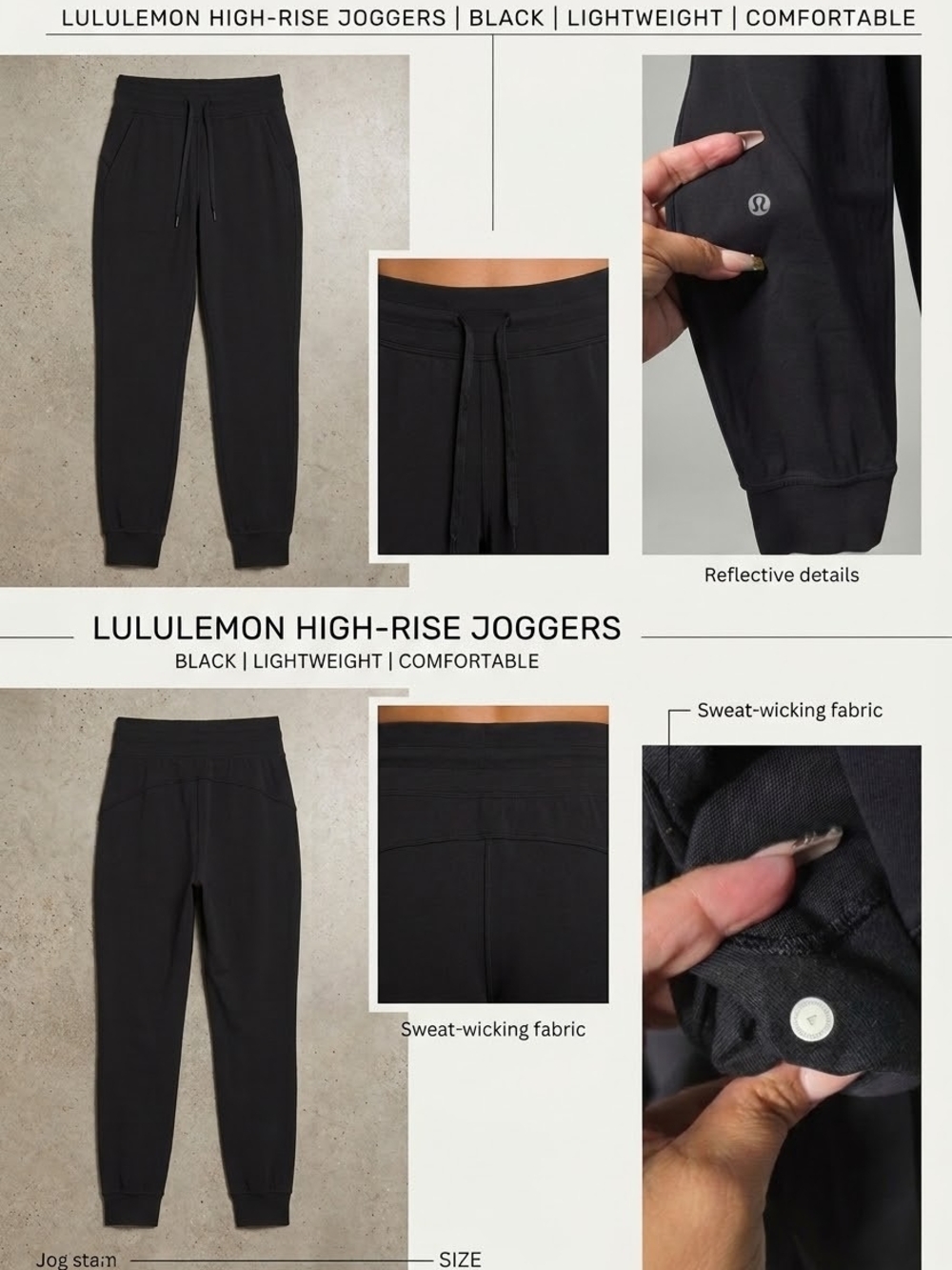 lululemon athletica Black High-Rise Joggers